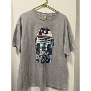 Zuni Sportswear Men's 2XL‎ Graphic T-Shirt Star Wars R2D2 Gray